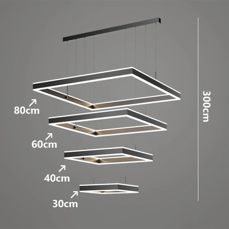 Nordic Square Tiered Chandelier