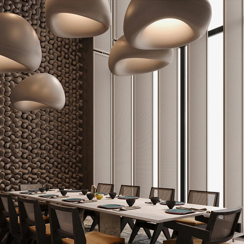 Modern White + Grey Nordic Wabi-Sabi LED Pendant Lights