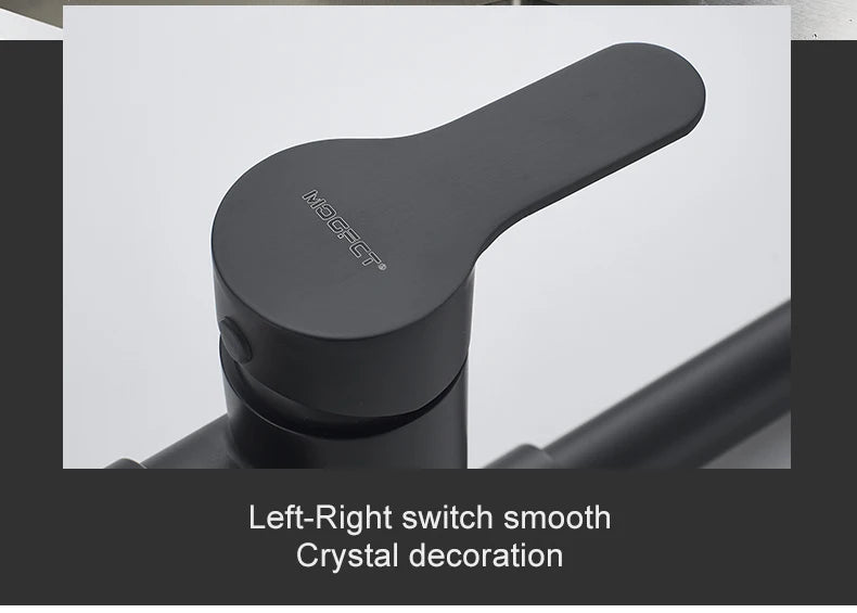 Deck Mounted Black Kitchen Faucets Pull Out Hot Cold Water Filter Tap for Kitchen Two Ways Sink Mixer Kitchen Faucet EL9005