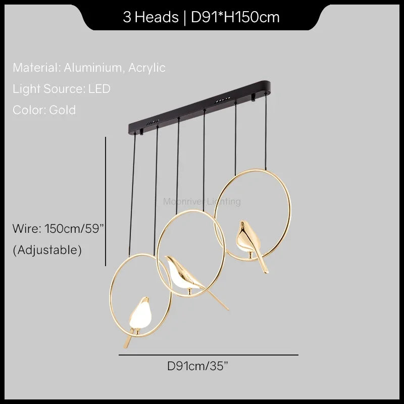 Modern Magpie Bird Chandelier