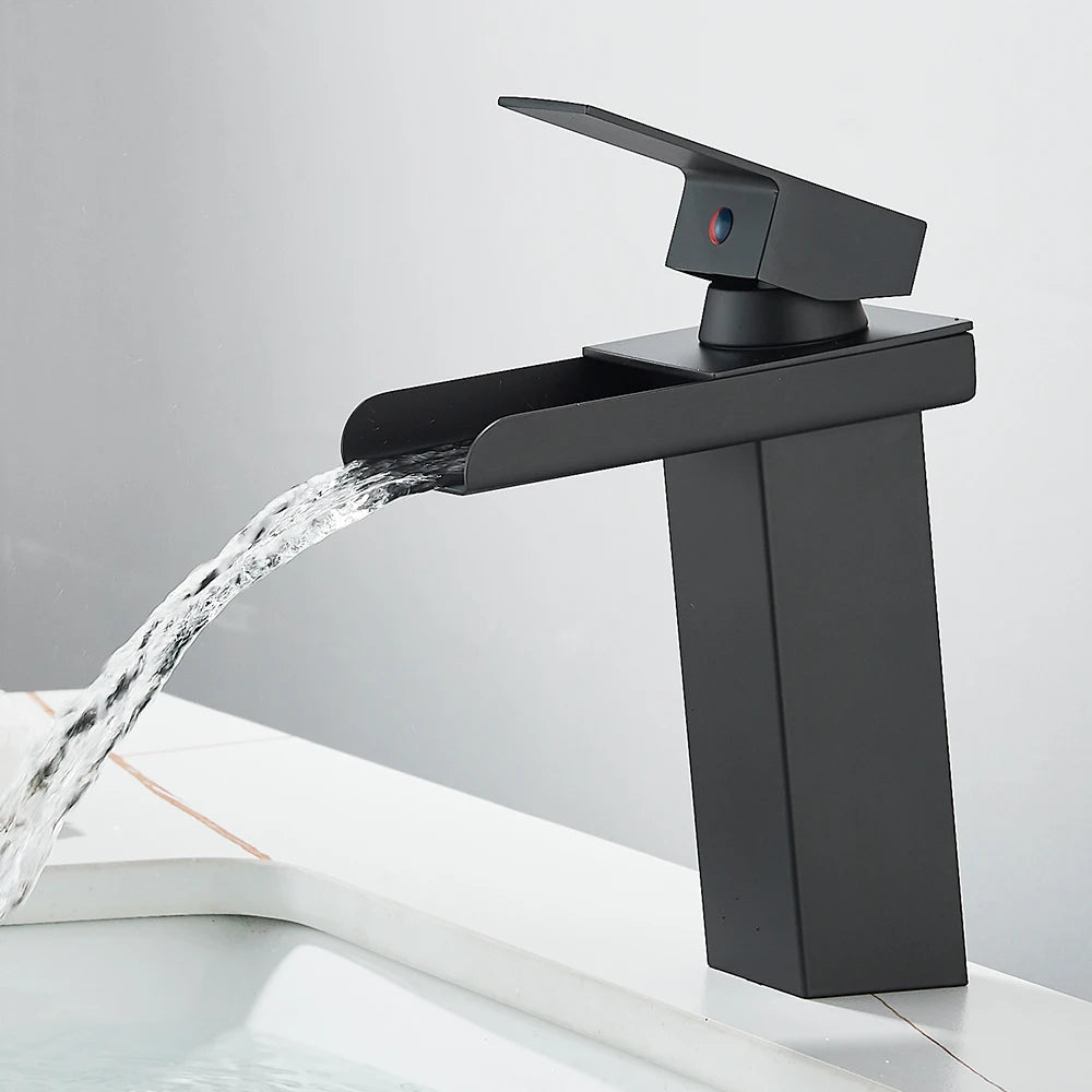 Waterfall Bathroom Sink Faucet Stainless Steel Basin Crane Tap For Bathroom Wash Basin Sink Mixer Tap