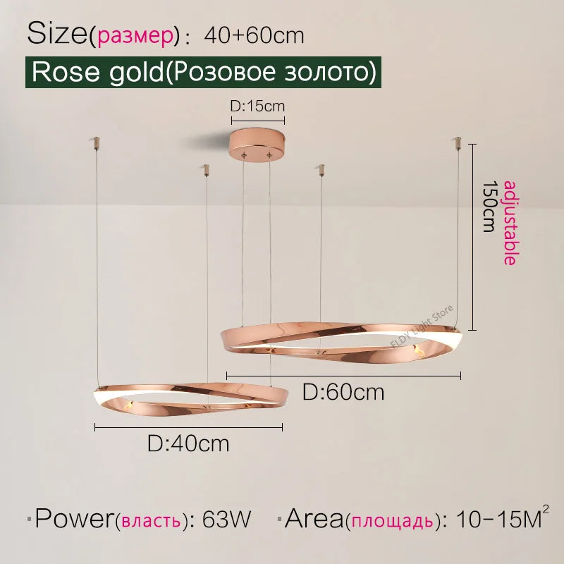 Living Room Chandelier Nordic pendant lamp Modern Dining room Chandelier  Ring Lamp Bedroom Restaurant Lamps LED Ceiling lights