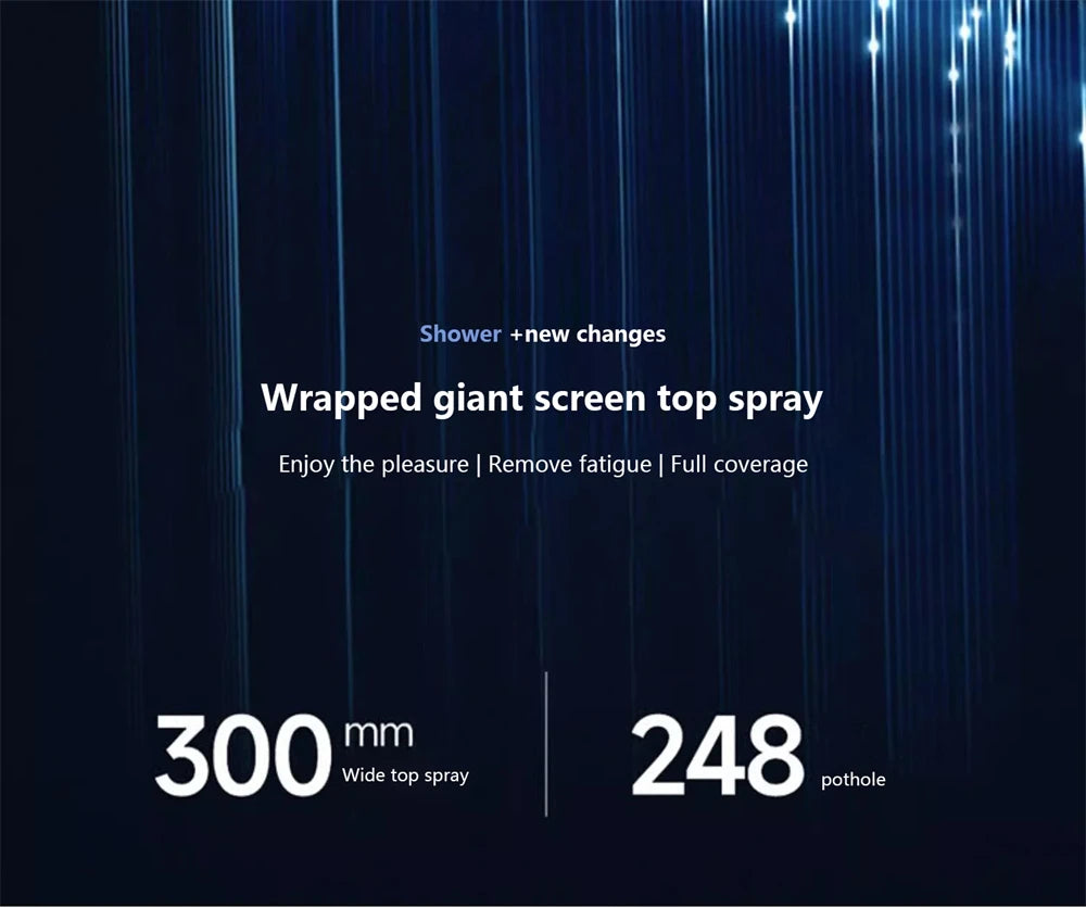 Bathroom shower system with intelligent LED temperature display multifunctional shower suite rain shower faucet complete set