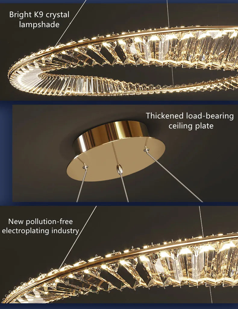 Modern Gold Ring Remote Dimmable Luxury Pendant Light