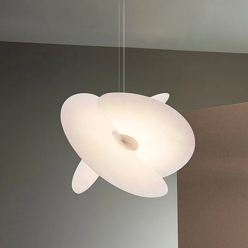 Creative Personality Art Curve Design Living Room Bedroom Restaurant Duplex Designer Silk Fabric Chandelier Eye Protection LED