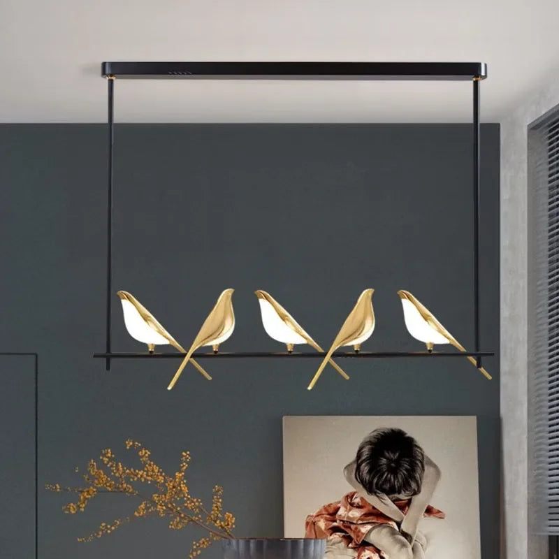 Modern Magpie Bird Chandelier