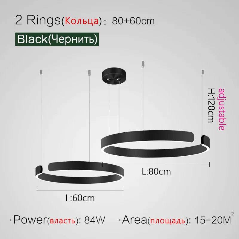Nordic Ring LED Pendant Lamp Dimmable