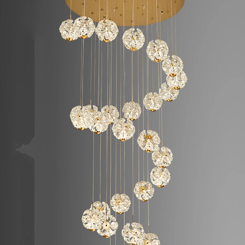 Modern Spiral Crystal Chandelier