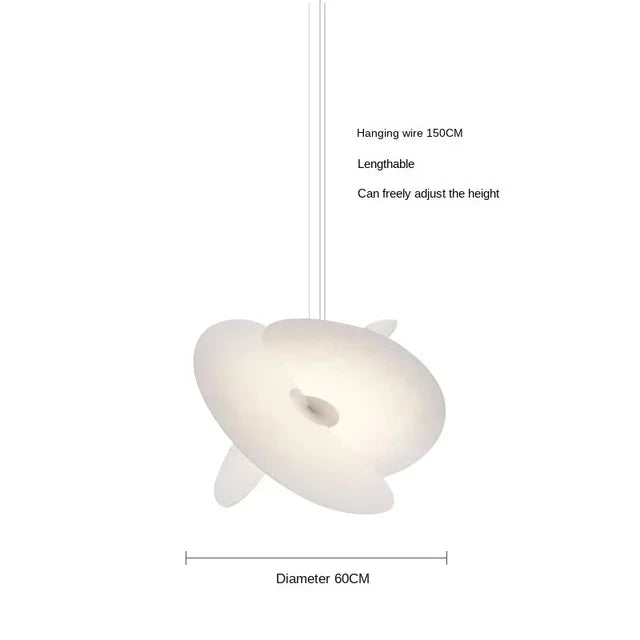 Creative Personality Art Curve Design Living Room Bedroom Restaurant Duplex Designer Silk Fabric Chandelier Eye Protection LED