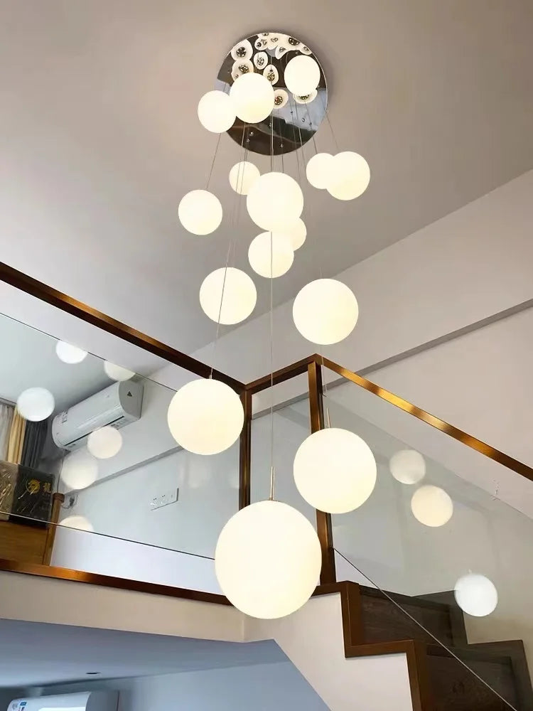 Stairs Modern Nordic Chandelier Loft Duplex Living Room Hotel Lobby Long Chandelier Home Decorative Lighting