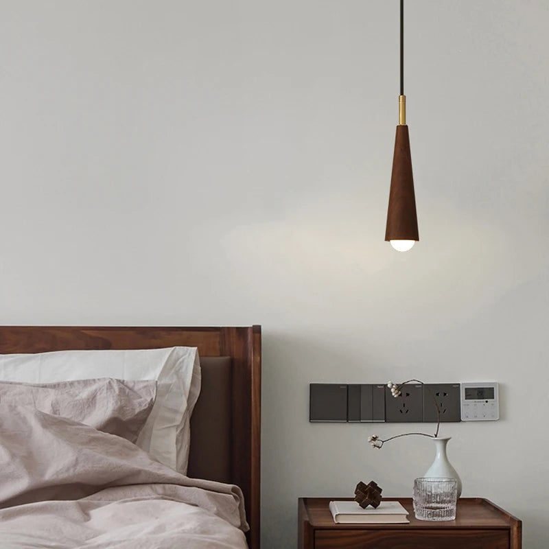 Modern Wooden LED Pendant Light Hanging Lamp Living Room Decor Kitchen Island Shop Bar Cafe Droplight Long Tube Pendant Lights