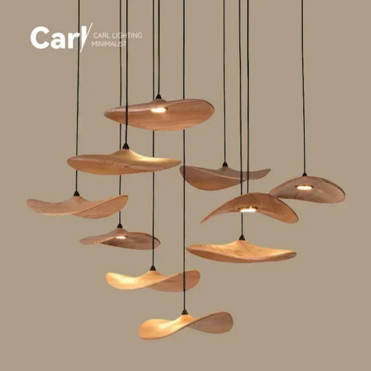 Designer Chinese Log Craft Chandelier