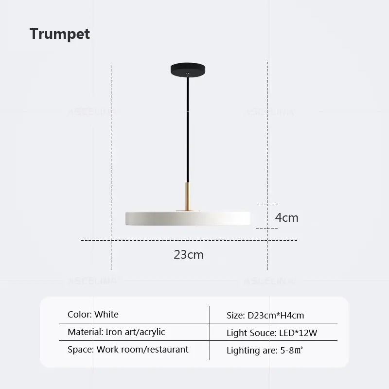 Modern minimalist pendant light LED Disc Lights Study Decor replica design lamp For Bedroom Living Room Office home design light