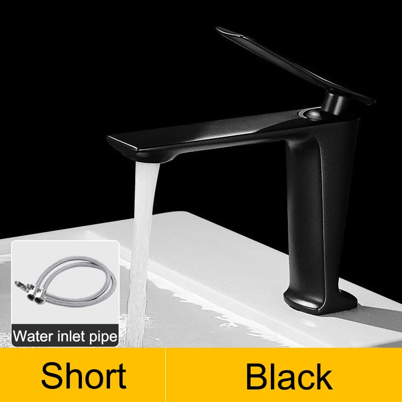 Waterfall Basin Sink Faucet Cold Hot Bathroom Washing Faucet Single Handle Shingle Hole Beautiful Arc Water Sink Tap Mixer