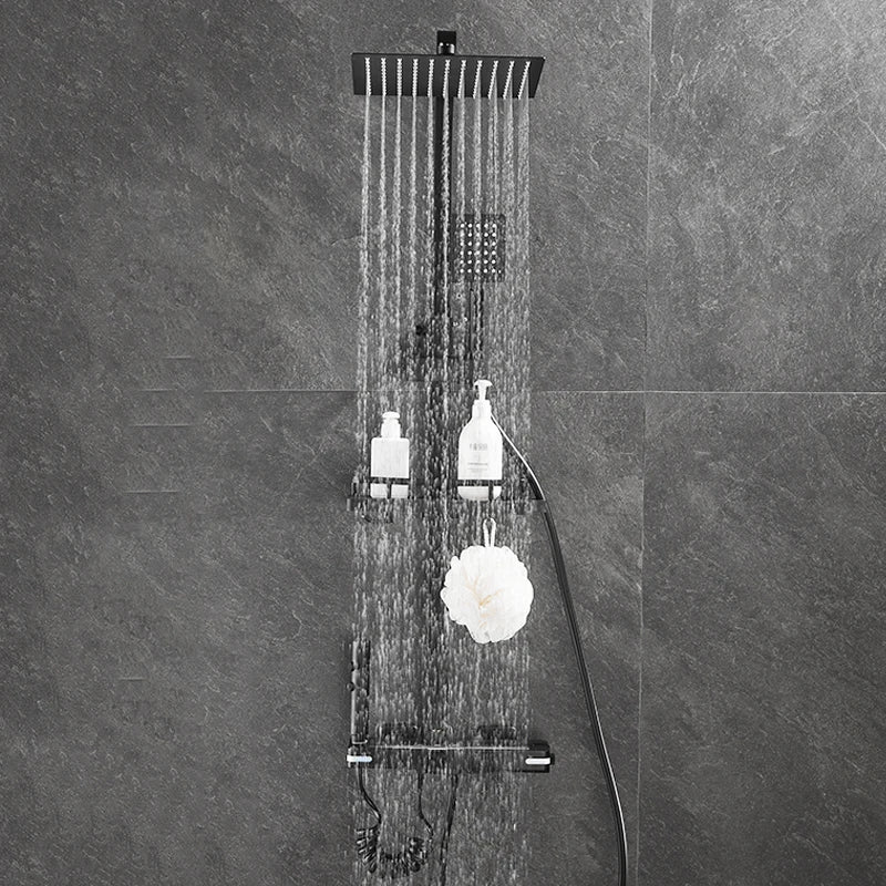Brass Shower Faucet Thermostatic,Shower Syetem,30cm Spray Head, Digital Display LED,Bathroom Faucet,Black/Chrome