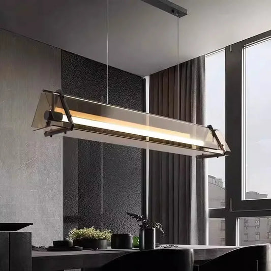 Nordic Led Long Tube Glass Pendant Lights