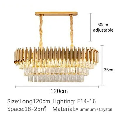 Modern Bedroom Living Dining Room Lighting Luxury Crystal Pendant Lights Gold Ceiling Chandelier Indoor Decorations Led Fixture