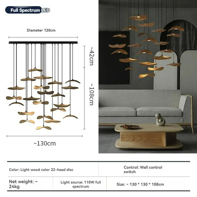 Designer Chinese Log Craft Chandelier