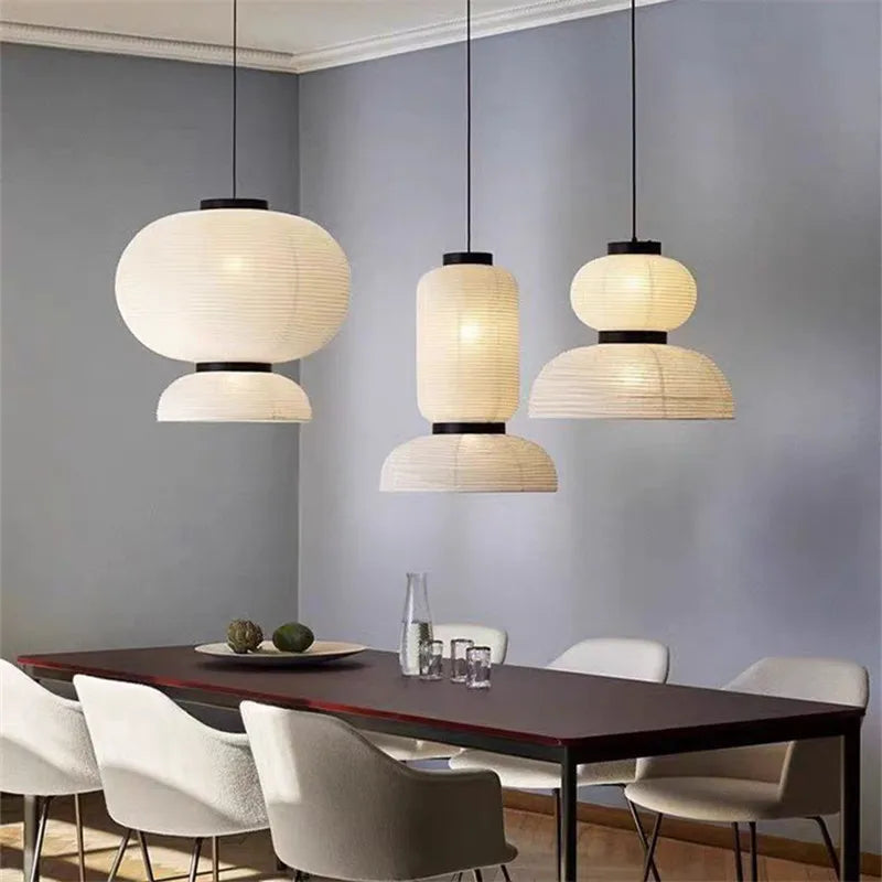Noguchi pendant light Dining Room Rice paper lantern light for Restaurant Decor kitchen island Wabi-sabi loft shop hanging light
