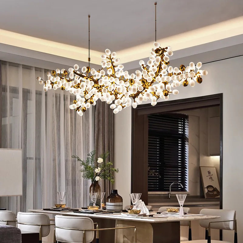 Postmodern LED Luxury White Glass Chandelier