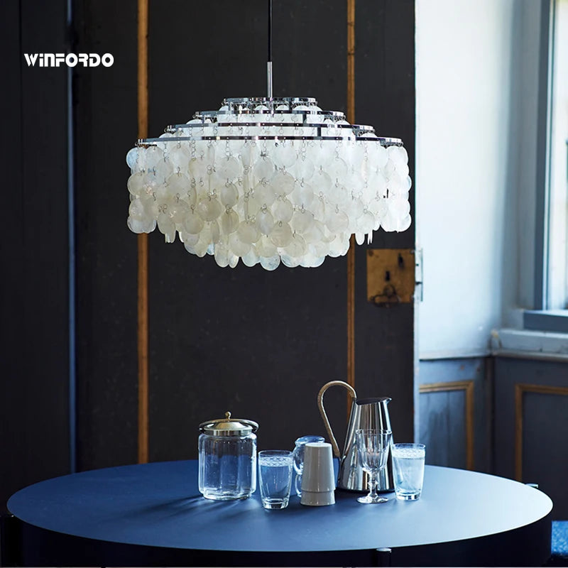 Luxury Shell Chandelier in Gold / Chrome
