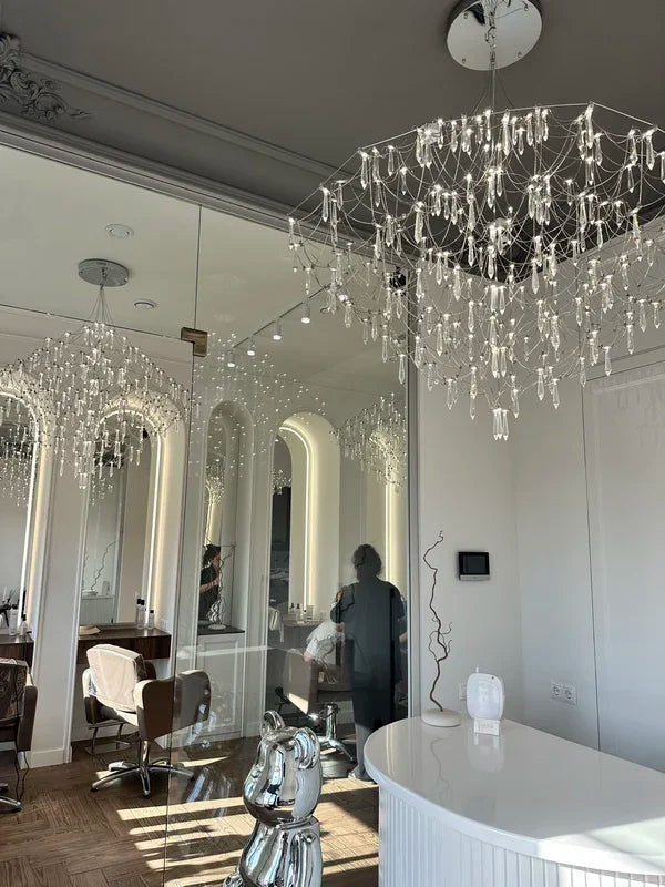 New Light Cube Gypsy Firefly Crystal Chandelier Advanced Sense Empty Living Room Light