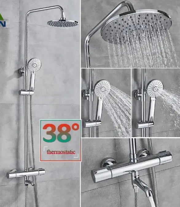 Promotion Shower Faucet Floor Mounted Bathtub Faucet Wall Bath Shower Set Ship From Brazil / EU /CA/MX Warehouse