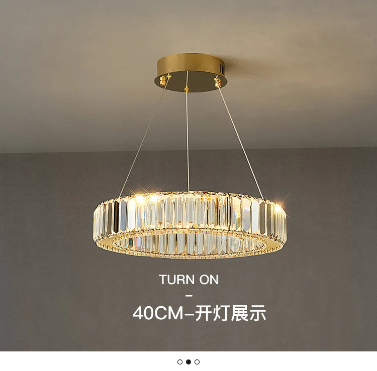 Crystal Chandelier in Simple Stainless Steel or Gold