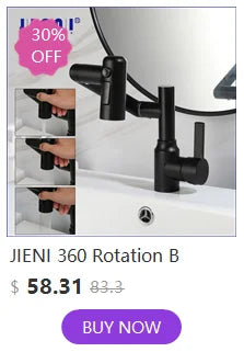 JIENI Black Chrome Lavatory Bathroom Faucet Wall Mount Sensor Faucet Automatic Free Touch Sensor Bathroom Sink Mixer Tap Faucet