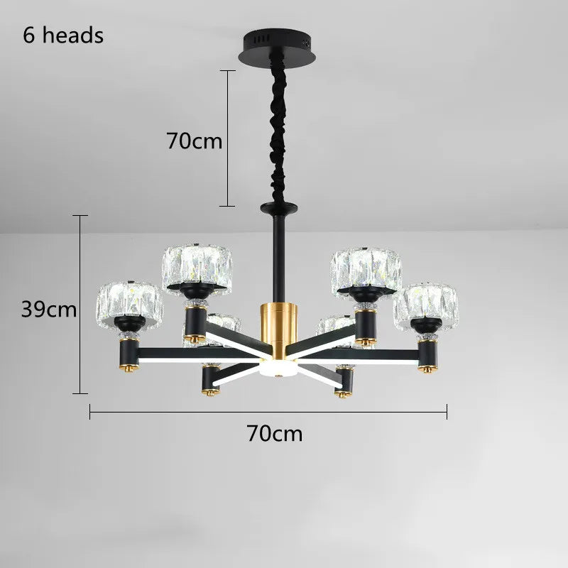 Nordic LED Luxury Living Room in Gold and Black