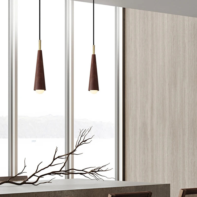 Modern Wooden LED Pendant Light Hanging Lamp Living Room Decor Kitchen Island Shop Bar Cafe Droplight Long Tube Pendant Lights