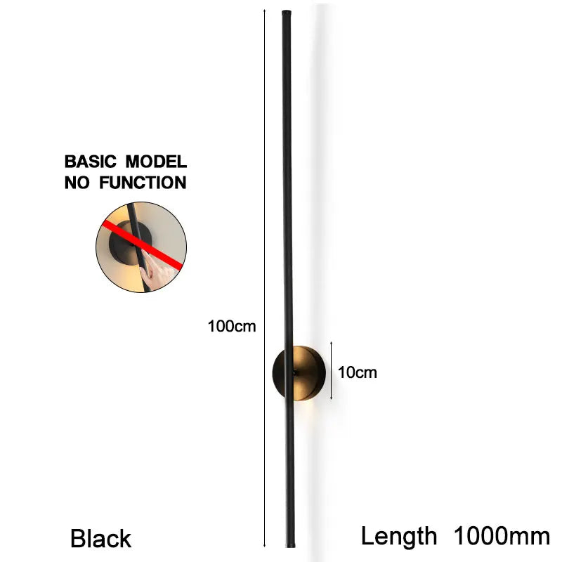 Black Touch Switch Dimming LED Wall Lamp Wall Lights for Bedroom Living Room Indoor 8w 12w 16w 20w LED Wall Sconce for Corridor