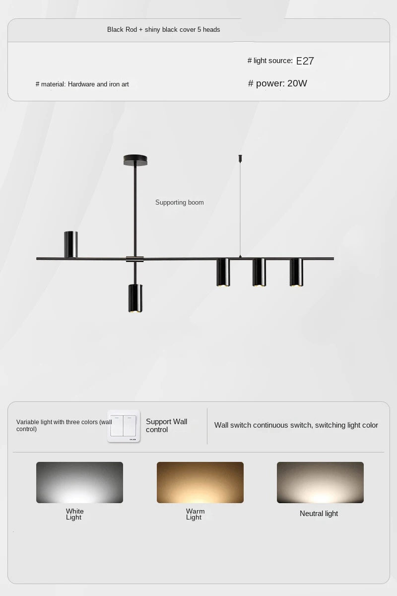 Kitchen Hanging Ceiling Lamps Simple Modern Style Long Chandelier LED Living Room Pendant Light Fixture Dining  Bar Counter Lamp