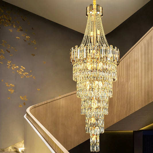 Long Crystal Chandelier