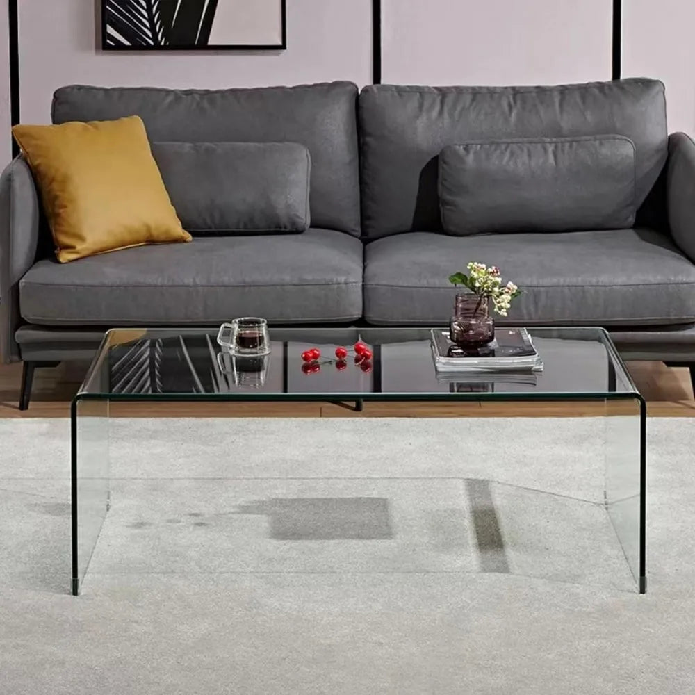 Modern Tempered Glass Coffee Table for Living Room