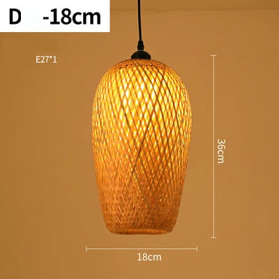 Round Handmade LED Bamboo-Rattan Chandelier