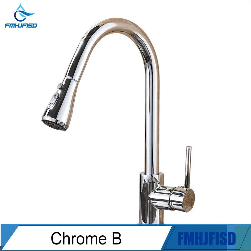 FMHJFISD Kitchen Faucet Brushed Gold Pull Out Kitchen Sink Water Tap Single Handle Mixer Tap 360 Rotation Kitchen Shower Faucet