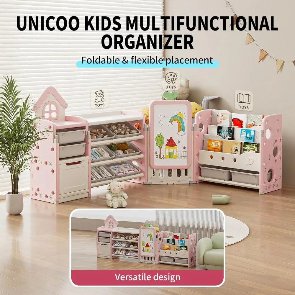 Kids Multifunctional Toy Storage Organizer 3-Tier Bookshelf