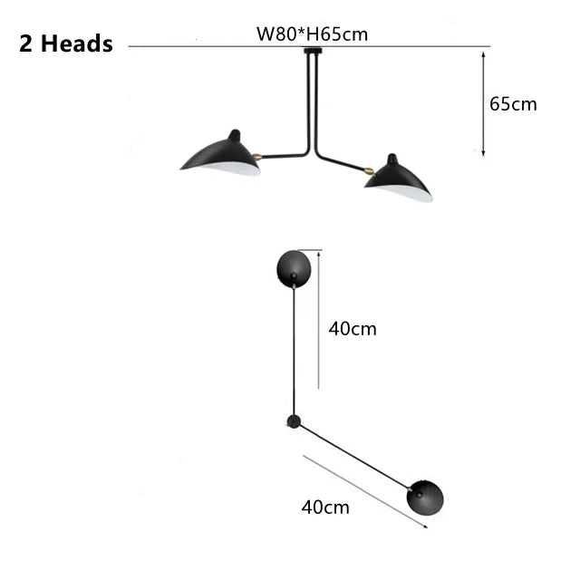 Nordic Retro Multi heads Pandent Lamp Simple Design Ceiling  Postmodern Home Lighting Living Room Led Luminaire