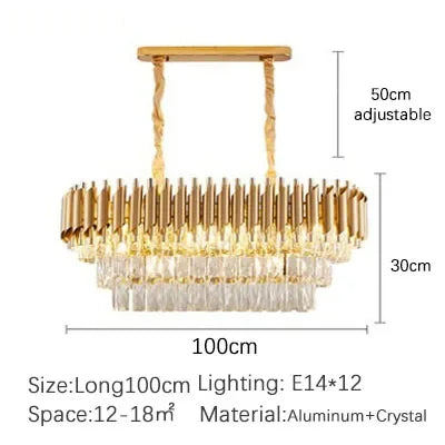 Modern Bedroom Living Dining Room Lighting Luxury Crystal Pendant Lights Gold Ceiling Chandelier Indoor Decorations Led Fixture