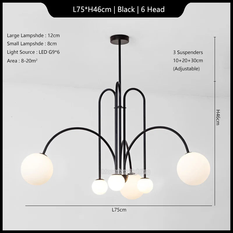 Chandelier Italian Room Decor Ceiling Lamp Magic Beans House Appliances Led Modern Iron Glass Style Pendant Lights for Home