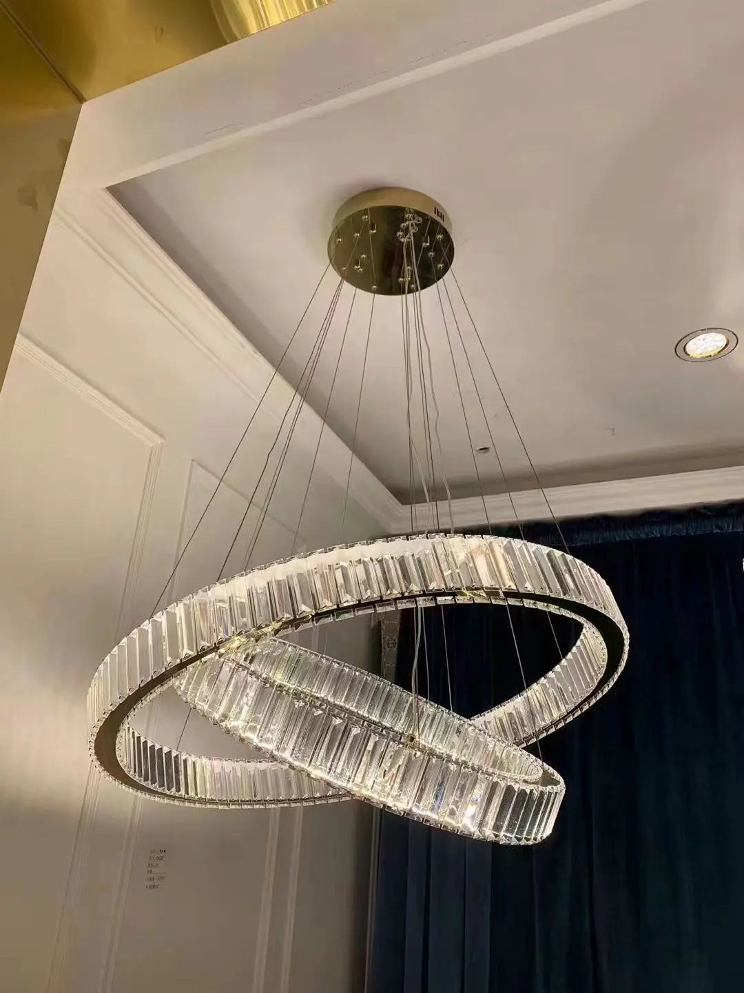 Crystal Chandelier in Simple Stainless Steel or Gold
