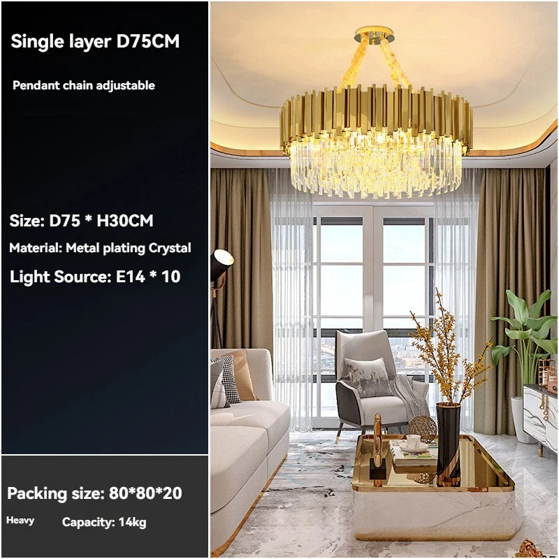 Gold Crystal LED Chandelier Lighting