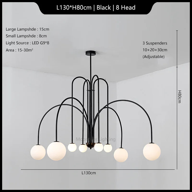Chandelier Italian Room Decor Ceiling Lamp Magic Beans House Appliances Led Modern Iron Glass Style Pendant Lights for Home