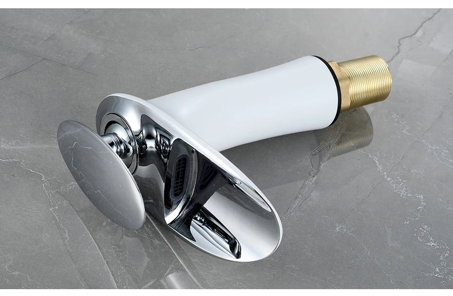 Gold Basin Faucets Waterfall Bathroom Faucet Single handle Basin Mixer Tap Bath Faucet Brass Sink Water Crane Silver 855923