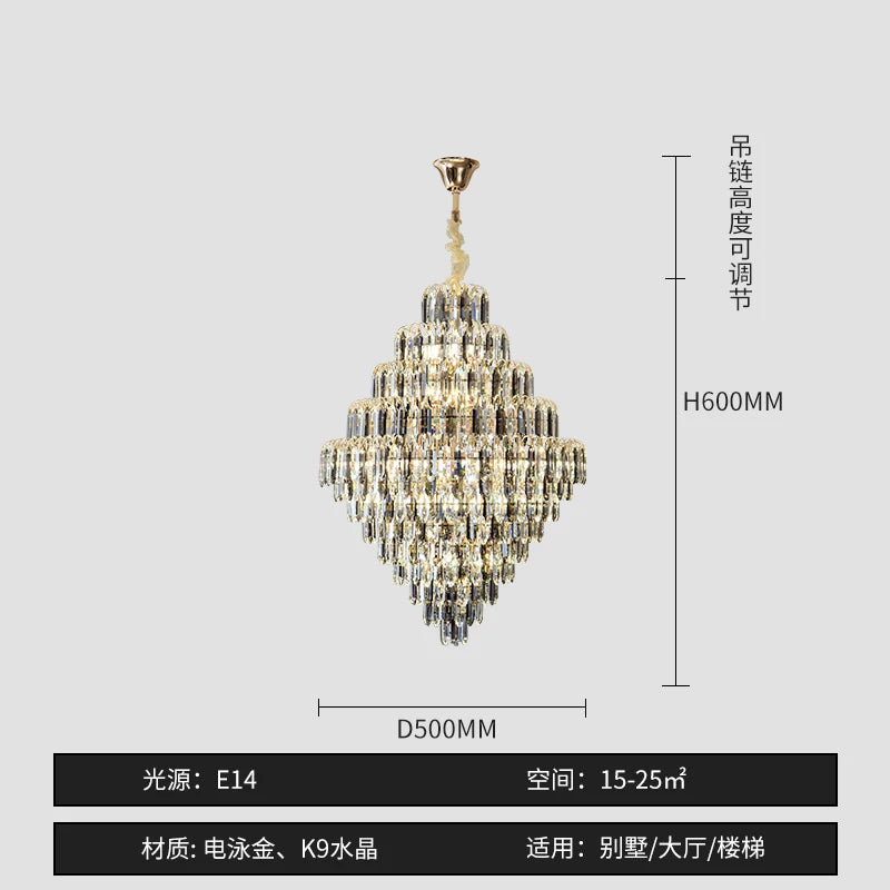Designer LED Tiered Light Luxury Chandelier