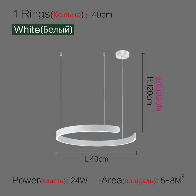Nordic Ring LED Pendant Lamp Dimmable