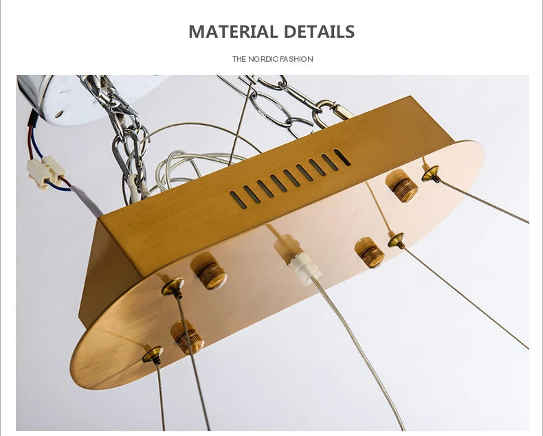 Modern Luxury Drawing Room Glass Led Chandelier Dining Room Led Dimmable Pendant Lamp Lustre Gold Metal Lamp Fixtures Lamparas