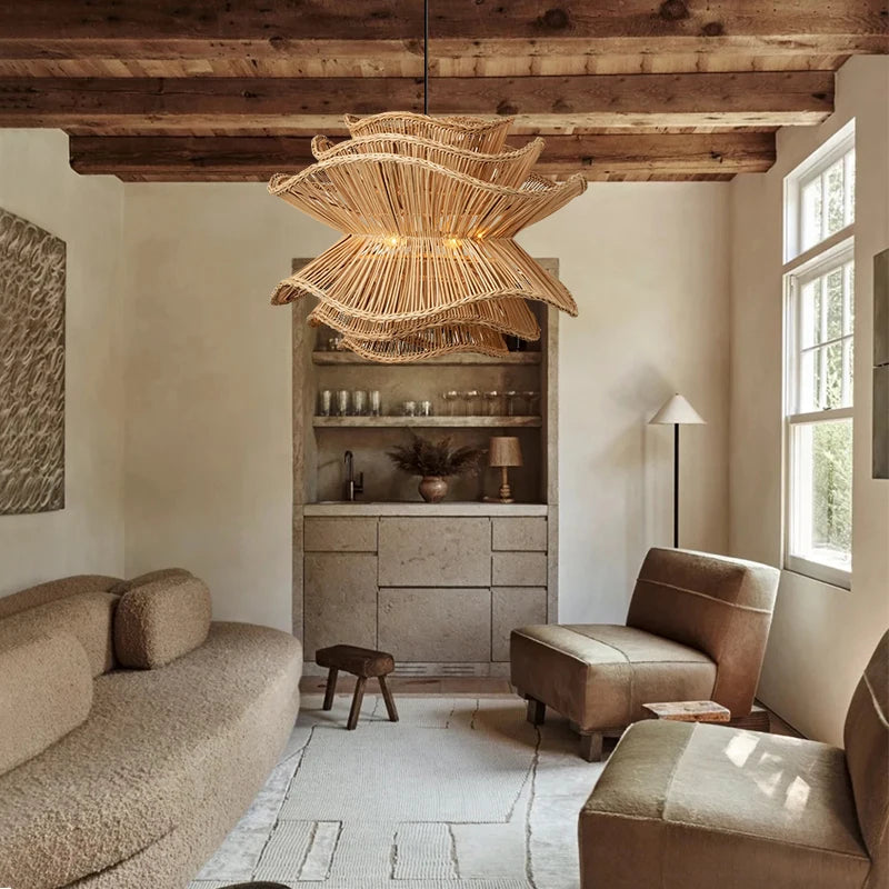 Creative Multi-level Rattan Lamp Nordic Designer Pendant Lights