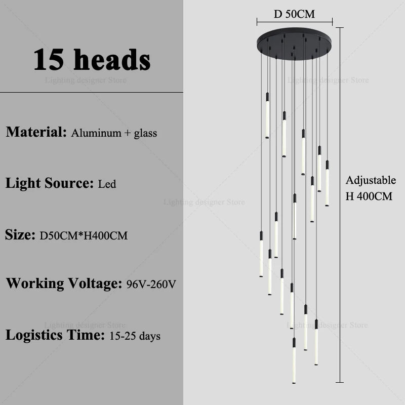 Long Staircase Pendant Light Modern Nordic Ceiling Light